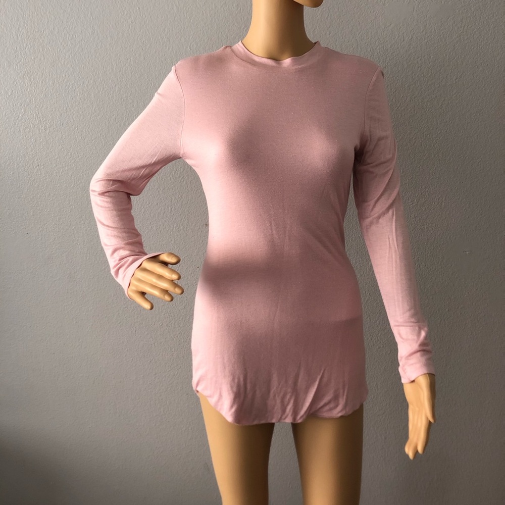 Pink long sleeve mini dress